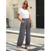 imageCaracilia Women Wide Leg Palazzo Pants 2025 Summer Casual High Waist Flowy Loose Boho Beach Vacation Lantern PantsDark Gray