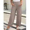 imageCaracilia Women Wide Leg Palazzo Pants 2025 Summer Casual High Waist Flowy Loose Boho Beach Vacation Lantern PantsLight Brown