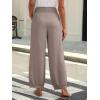 imageCaracilia Women Wide Leg Palazzo Pants 2025 Summer Casual High Waist Flowy Loose Boho Beach Vacation Lantern PantsLight Brown