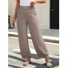 imageCaracilia Women Wide Leg Palazzo Pants 2025 Summer Casual High Waist Flowy Loose Boho Beach Vacation Lantern PantsLight Brown