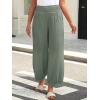 imageCaracilia Women Wide Leg Palazzo Pants 2025 Summer Casual High Waist Flowy Loose Boho Beach Vacation Lantern PantsLight Green