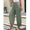 imageCaracilia Women Wide Leg Palazzo Pants 2025 Summer Casual High Waist Flowy Loose Boho Beach Vacation Lantern PantsLight Green