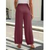 imageCaracilia Women Wide Leg Palazzo Pants 2025 Summer Casual High Waist Flowy Loose Boho Beach Vacation Lantern PantsMaroon