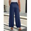 imageCaracilia Women Wide Leg Palazzo Pants 2025 Summer Casual High Waist Flowy Loose Boho Beach Vacation Lantern PantsNavy Blue