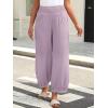 imageCaracilia Women Wide Leg Palazzo Pants 2025 Summer Casual High Waist Flowy Loose Boho Beach Vacation Lantern PantsPink