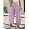imageCaracilia Women Wide Leg Palazzo Pants 2025 Summer Casual High Waist Flowy Loose Boho Beach Vacation Lantern PantsPink