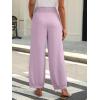 imageCaracilia Women Wide Leg Palazzo Pants 2025 Summer Casual High Waist Flowy Loose Boho Beach Vacation Lantern PantsPink