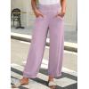 imageCaracilia Women Wide Leg Palazzo Pants 2025 Summer Casual High Waist Flowy Loose Boho Beach Vacation Lantern PantsPink
