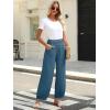 imageCaracilia Women Wide Leg Palazzo Pants 2025 Summer Casual High Waist Flowy Loose Boho Beach Vacation Lantern PantsTeal