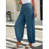 imageCaracilia Women Wide Leg Palazzo Pants 2025 Summer Casual High Waist Flowy Loose Boho Beach Vacation Lantern PantsTeal