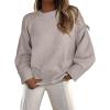 imageCaracilia Sweaters for Women Oversized Long Sleeve Casual Crewneck Knit Pullover Sweater Tops 2025 Fall Loose Winter OutfitsBright Camel