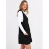 imageCaracilia Womens Sweater Vest Dress Wool Blend V Neck Sleeveless Loose Fit Casual 2025 Fall Short Tank Dresses with PocketsBlack