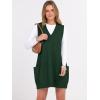 imageCaracilia Womens Sweater Vest Dress Wool Blend V Neck Sleeveless Loose Fit Casual 2025 Fall Short Tank Dresses with PocketsDeep Green