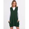 imageCaracilia Womens Sweater Vest Dress Wool Blend V Neck Sleeveless Loose Fit Casual 2025 Fall Short Tank Dresses with PocketsDeep Green