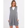 imageCaracilia Womens Sweater Vest Dress Wool Blend V Neck Sleeveless Loose Fit Casual 2025 Fall Short Tank Dresses with PocketsGrey