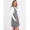 imageCaracilia Womens Sweater Vest Dress Wool Blend V Neck Sleeveless Loose Fit Casual 2025 Fall Short Tank Dresses with PocketsGrey