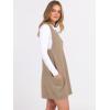 imageCaracilia Womens Sweater Vest Dress Wool Blend V Neck Sleeveless Loose Fit Casual 2025 Fall Short Tank Dresses with PocketsKhaki