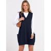 imageCaracilia Womens Sweater Vest Dress Wool Blend V Neck Sleeveless Loose Fit Casual 2025 Fall Short Tank Dresses with PocketsNavy Blue