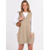 imageCaracilia Womens Sweater Vest Dress Wool Blend V Neck Sleeveless Loose Fit Casual 2025 Fall Short Tank Dresses with PocketsYellow Khaki