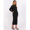 imageCaracilia Womens 2 Piece Skirts Sets Fuzzy Fleece Sweater Long Sleeve Knit Tops Midi Skirt Travel Matching Outfits 2025 FallBlack