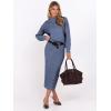 imageCaracilia Womens 2 Piece Skirts Sets Fuzzy Fleece Sweater Long Sleeve Knit Tops Midi Skirt Travel Matching Outfits 2025 FallDeep Grey Blue