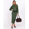 imageCaracilia Womens 2 Piece Skirts Sets Fuzzy Fleece Sweater Long Sleeve Knit Tops Midi Skirt Travel Matching Outfits 2025 FallLawn Green