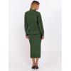 imageCaracilia Womens 2 Piece Skirts Sets Fuzzy Fleece Sweater Long Sleeve Knit Tops Midi Skirt Travel Matching Outfits 2025 FallLawn Green