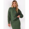 imageCaracilia Womens 2 Piece Skirts Sets Fuzzy Fleece Sweater Long Sleeve Knit Tops Midi Skirt Travel Matching Outfits 2025 FallLawn Green
