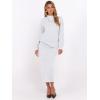 imageCaracilia Womens 2 Piece Skirts Sets Fuzzy Fleece Sweater Long Sleeve Knit Tops Midi Skirt Travel Matching Outfits 2025 FallLight Grey
