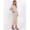 imageCaracilia Womens 2 Piece Skirts Sets Fuzzy Fleece Sweater Long Sleeve Knit Tops Midi Skirt Travel Matching Outfits 2025 FallLight Khaki