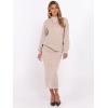 imageCaracilia Womens 2 Piece Skirts Sets Fuzzy Fleece Sweater Long Sleeve Knit Tops Midi Skirt Travel Matching Outfits 2025 FallLight Khaki