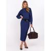 imageCaracilia Womens 2 Piece Skirts Sets Fuzzy Fleece Sweater Long Sleeve Knit Tops Midi Skirt Travel Matching Outfits 2025 FallNavy Blue