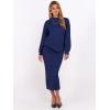 imageCaracilia Womens 2 Piece Skirts Sets Fuzzy Fleece Sweater Long Sleeve Knit Tops Midi Skirt Travel Matching Outfits 2025 FallNavy Blue