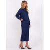 imageCaracilia Womens 2 Piece Skirts Sets Fuzzy Fleece Sweater Long Sleeve Knit Tops Midi Skirt Travel Matching Outfits 2025 FallNavy Blue