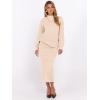 imageCaracilia Womens 2 Piece Skirts Sets Fuzzy Fleece Sweater Long Sleeve Knit Tops Midi Skirt Travel Matching Outfits 2025 FallParchment