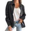 imageCaracilia Womens Oversized Leather Jacket Faux Suede Motorcycle Coat 2025 Fall Fashion Outfits Winter ClothesBlack