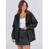 imageCaracilia Womens Oversized Leather Jacket Faux Suede Motorcycle Coat 2025 Fall Fashion Outfits Winter ClothesBlack