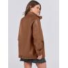 imageCaracilia Womens Oversized Leather Jacket Faux Suede Motorcycle Coat 2025 Fall Fashion Outfits Winter ClothesBrown