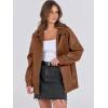 imageCaracilia Womens Oversized Leather Jacket Faux Suede Motorcycle Coat 2025 Fall Fashion Outfits Winter ClothesBrown