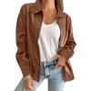 imageCaracilia Womens Oversized Leather Jacket Faux Suede Motorcycle Coat 2025 Fall Fashion Outfits Winter ClothesBrown