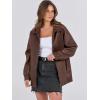 imageCaracilia Womens Oversized Leather Jacket Faux Suede Motorcycle Coat 2025 Fall Fashion Outfits Winter ClothesCoffee