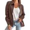 imageCaracilia Womens Oversized Leather Jacket Faux Suede Motorcycle Coat 2025 Fall Fashion Outfits Winter ClothesCoffee