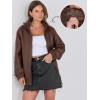 imageCaracilia Womens Oversized Leather Jacket Faux Suede Motorcycle Coat 2025 Fall Fashion Outfits Winter ClothesCoffee