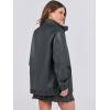 imageCaracilia Womens Oversized Leather Jacket Faux Suede Motorcycle Coat 2025 Fall Fashion Outfits Winter ClothesDark Green