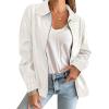 imageCaracilia Womens Oversized Leather Jacket Faux Suede Motorcycle Coat 2025 Fall Fashion Outfits Winter ClothesWhite