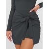 imageCaracilia Women Long Sleeve Tennis Dress 2025 Fall Bodycon Tie Waist Romper Skorts Athletic Mini Dresses Built in ShortsDeep Grey
