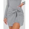 imageCaracilia Women Long Sleeve Tennis Dress 2025 Fall Bodycon Tie Waist Romper Skorts Athletic Mini Dresses Built in ShortsLight Grey