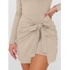 imageCaracilia Women Long Sleeve Tennis Dress 2025 Fall Bodycon Tie Waist Romper Skorts Athletic Mini Dresses Built in ShortsParchment