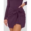 imageCaracilia Women Long Sleeve Tennis Dress 2025 Fall Bodycon Tie Waist Romper Skorts Athletic Mini Dresses Built in ShortsPurple Red