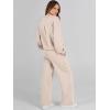 imageCaracilia Womens 2 Piece Outfits Sweatsuit Fall Crewneck Sweatshirts Wide Leg Pants Lounge Matching Sweat Sets TracksuitAlmond